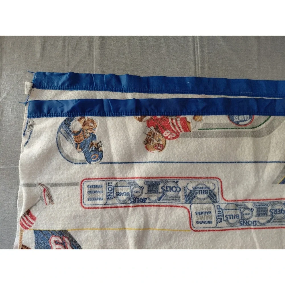 Vintage Fleece Blanket NFL Football Teams All Over Graphic Print Made in USA